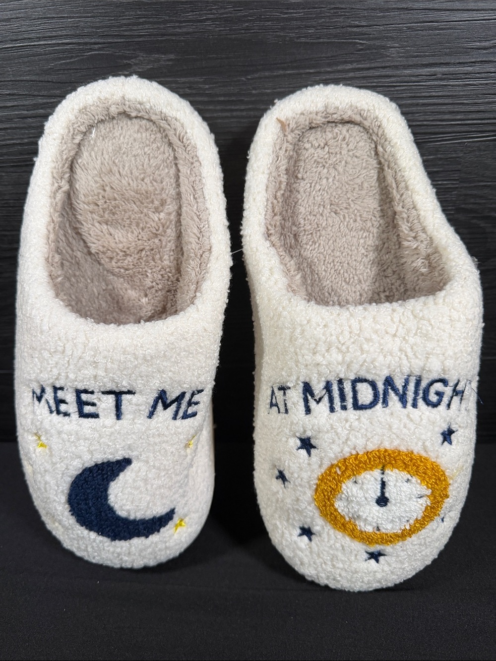 Taylor Swift Inspired "Meet Me At Midnight" Sherpa Slippers | Women's Size 9-10 - Picture 6 of 7